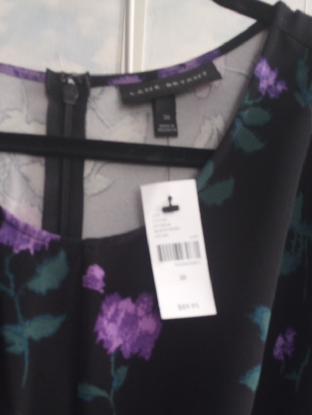 Lane Bryant Black Maxi Dress with Purple Floral Print - Picture 3 of 4